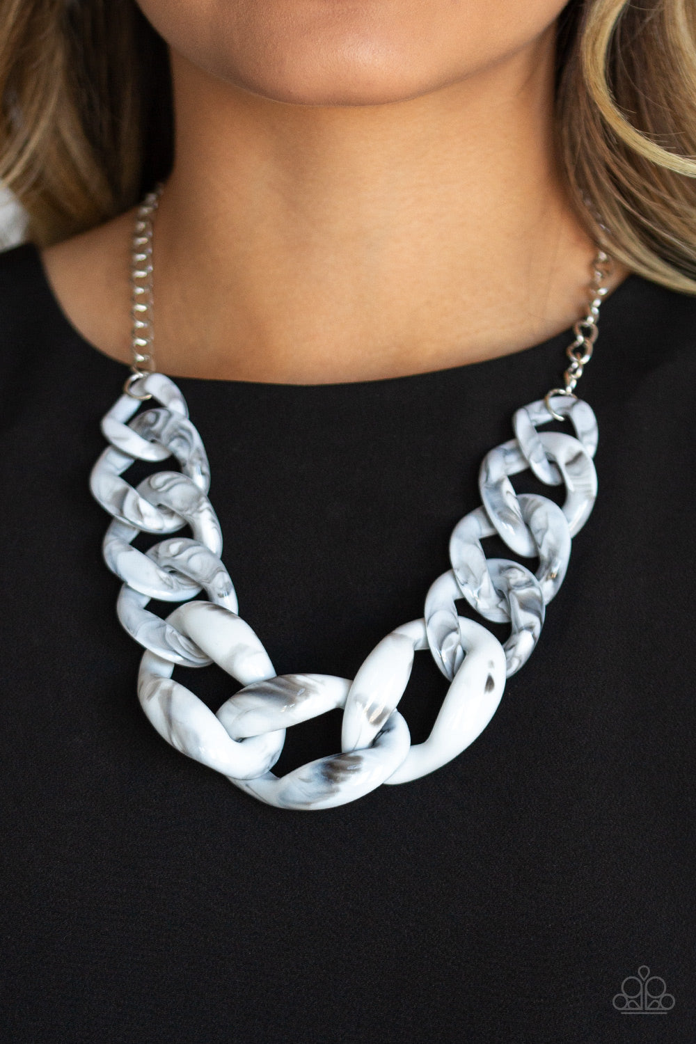 Paparazzi Necklaces - Red-HAUTE Mama - White