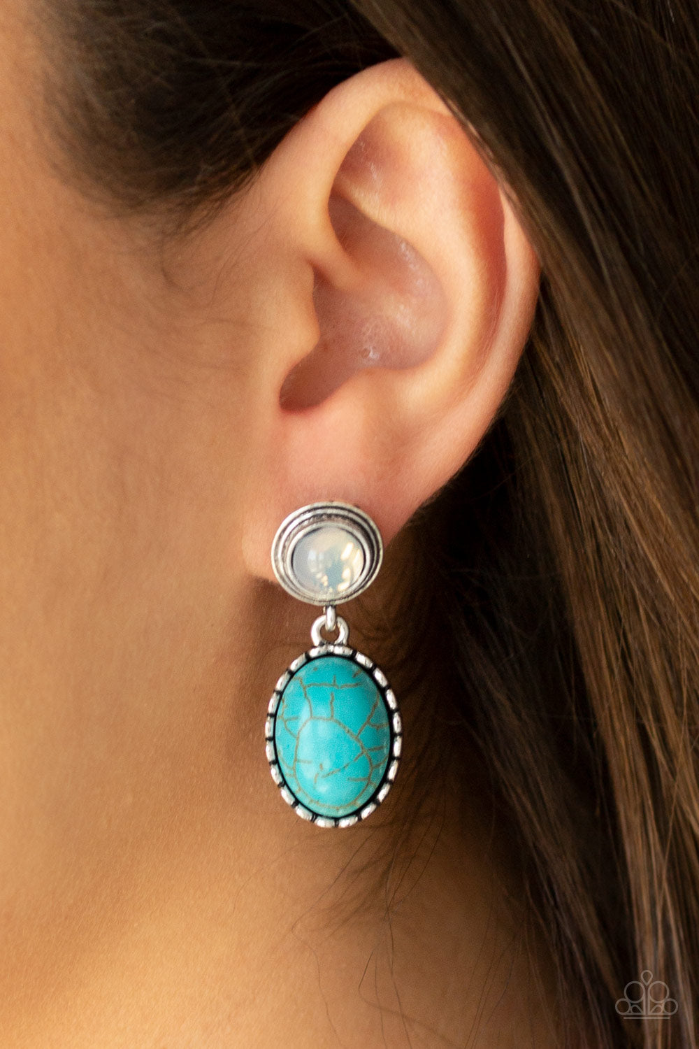Paparazzi Earrings - Western Oasis - Blue