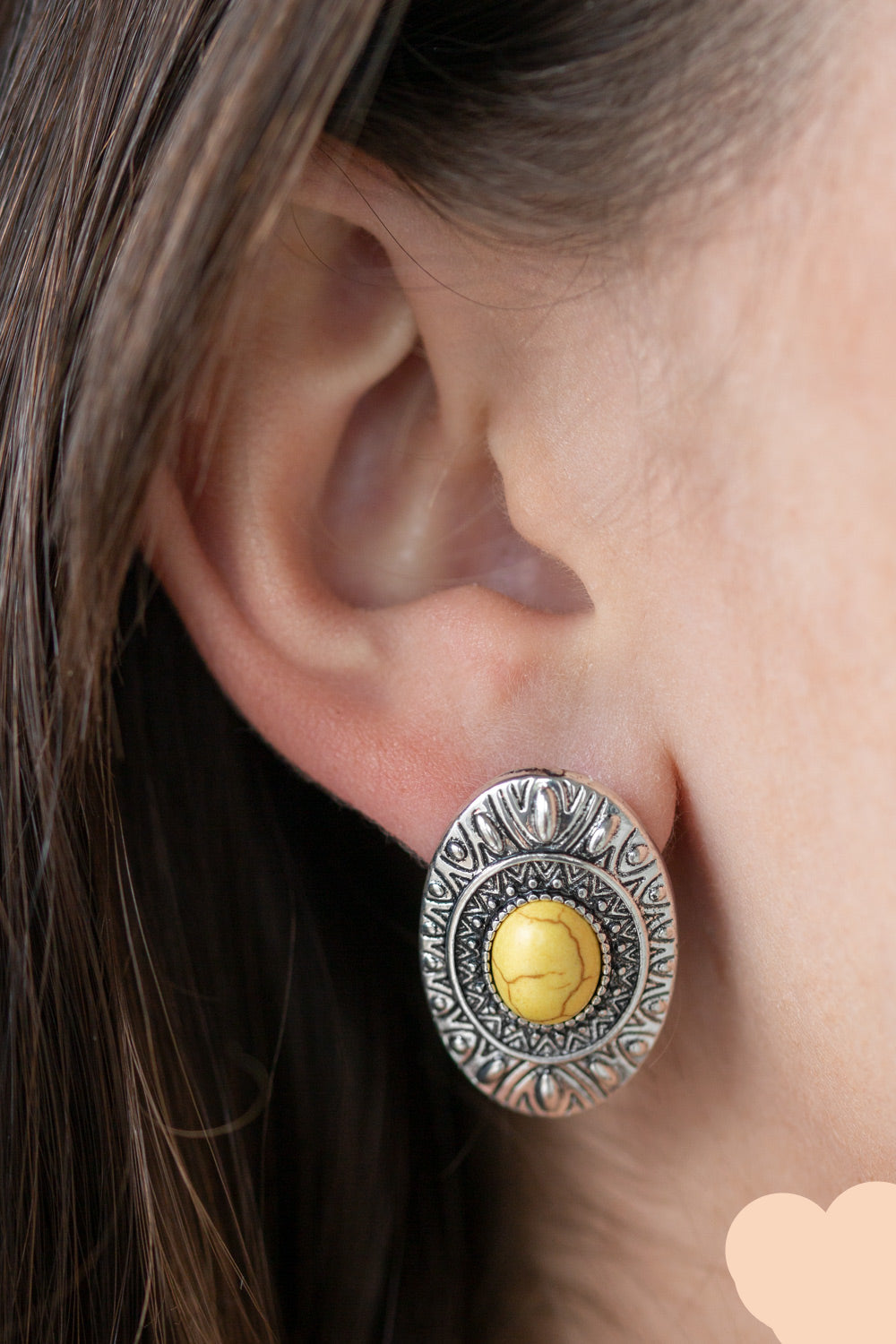 Paparazzi Earrings - Stone Tiki - Yellow