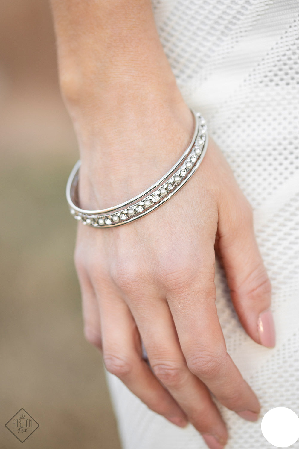 Paparazzi Bracelets - Ballroom Bauble - white