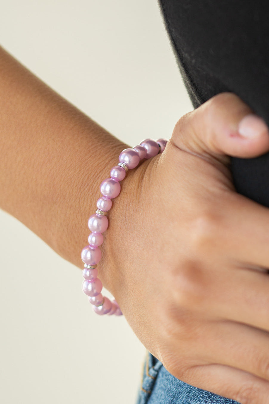 Paparazzi Bracelets - Powder and Pearls - Purple