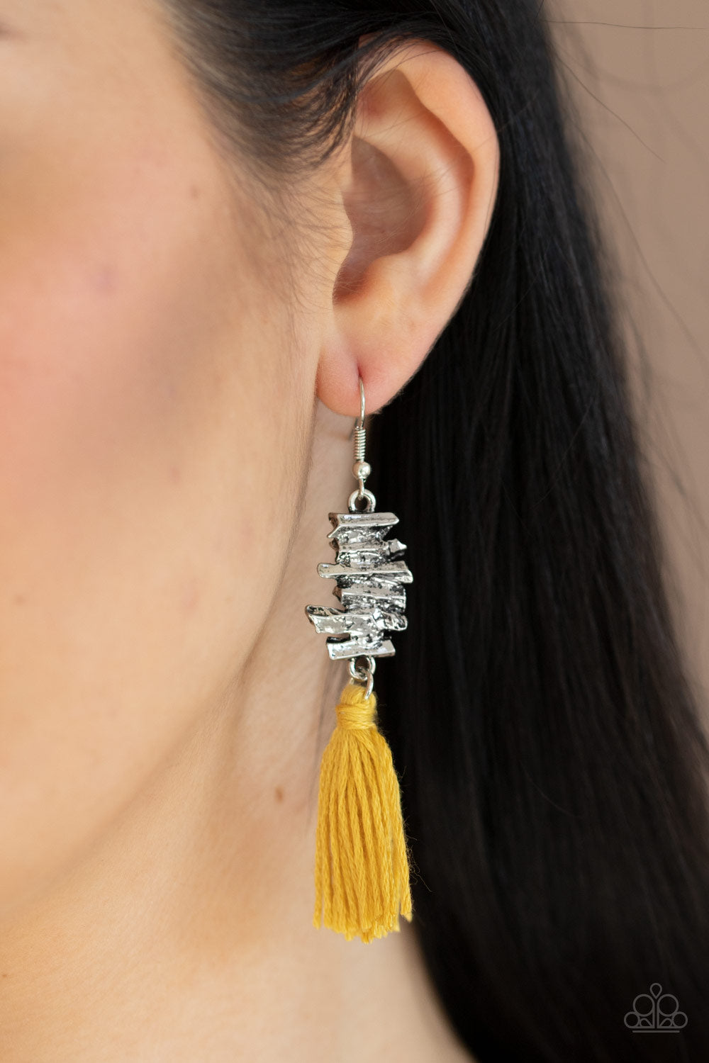 Paparazzi Earrings - Tiki Tassel - Yellow