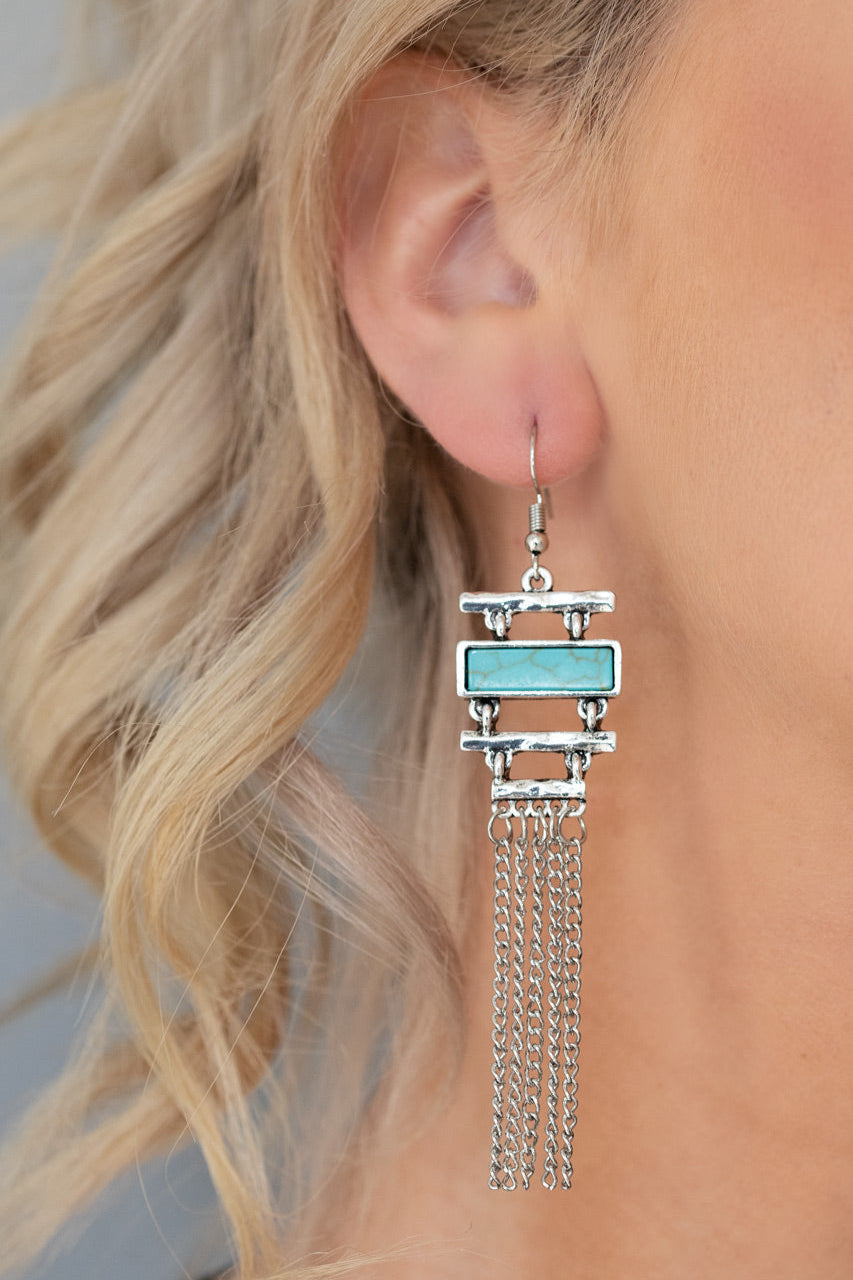 Paparazzi Earrings - Stone Dwellings - Blue