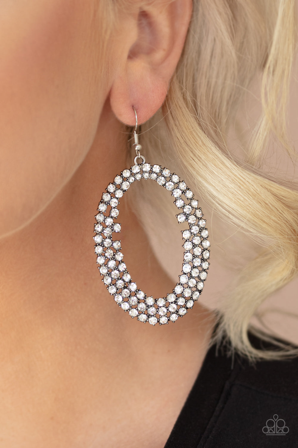Paparazzi Earrings - Radical Razzle - White
