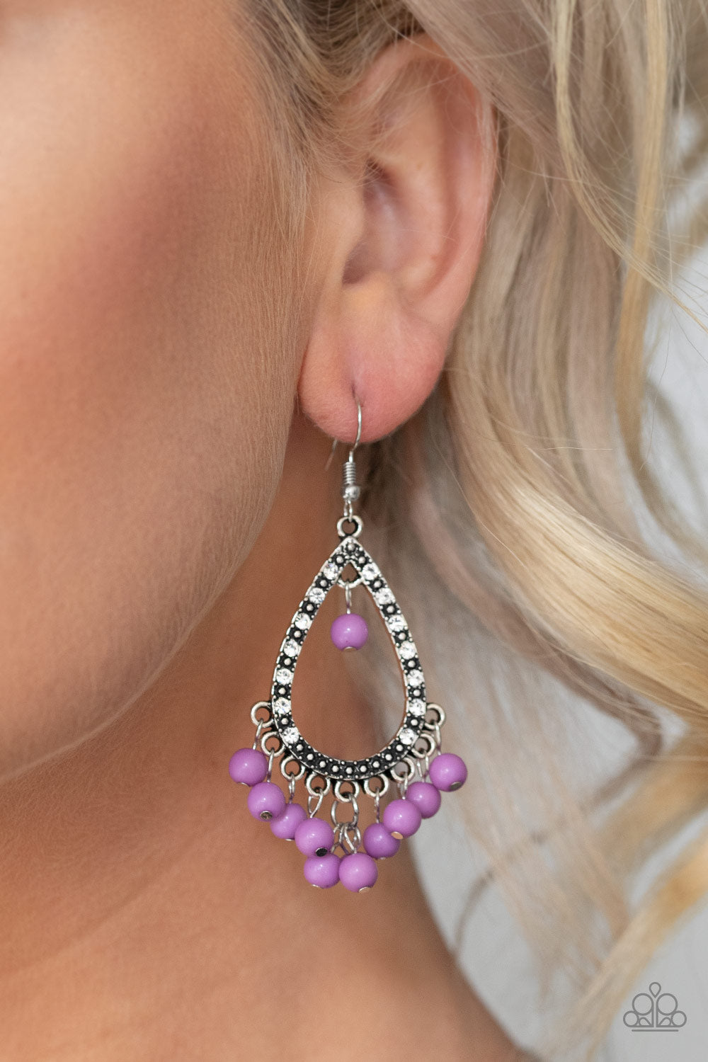 Paparazzi Earrings - Positively Prismatic - Purple
