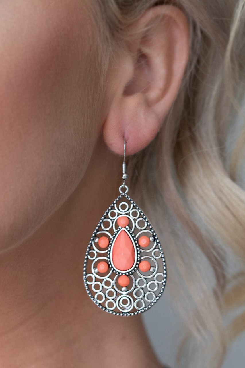 Paparazzi Earrings - Modern Garden - Orange