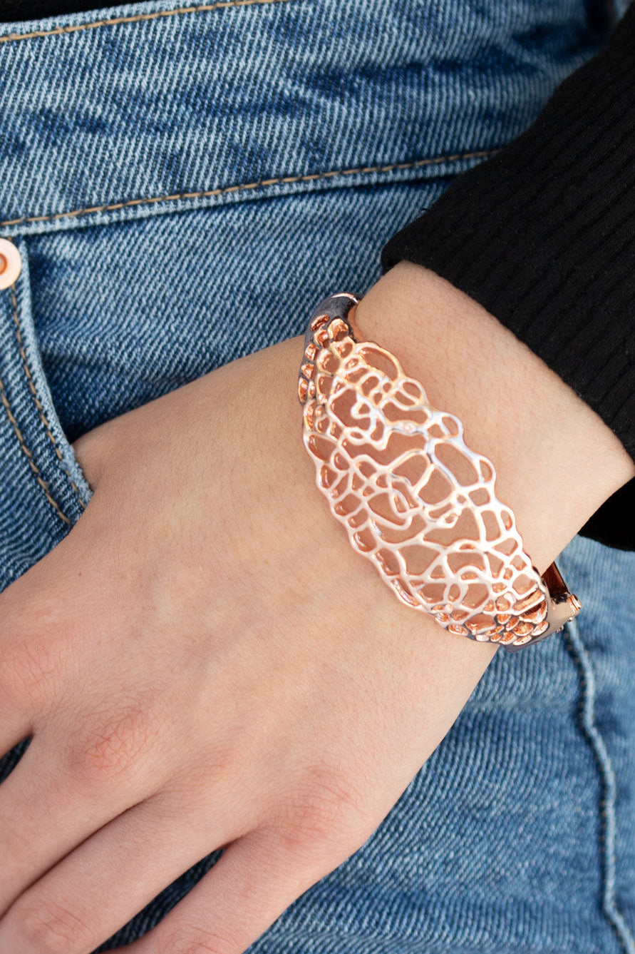 Paparazzi Bracelets - Airy Asymmetry - Rose Gold