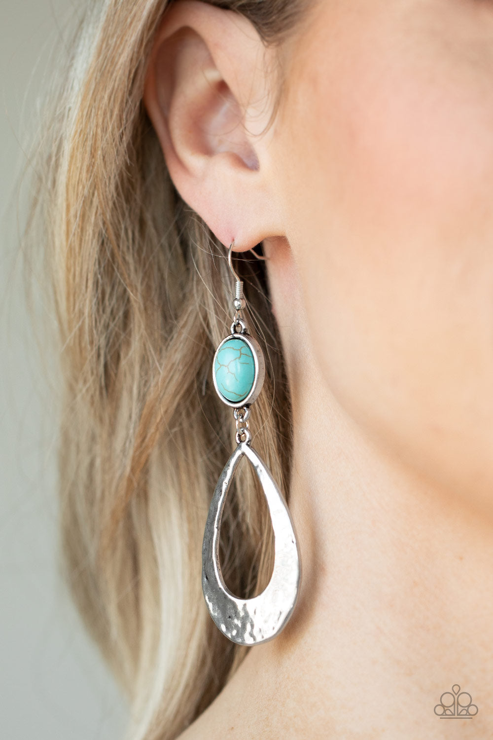 Paparazzi Earrings - Badlands Baby - Blue