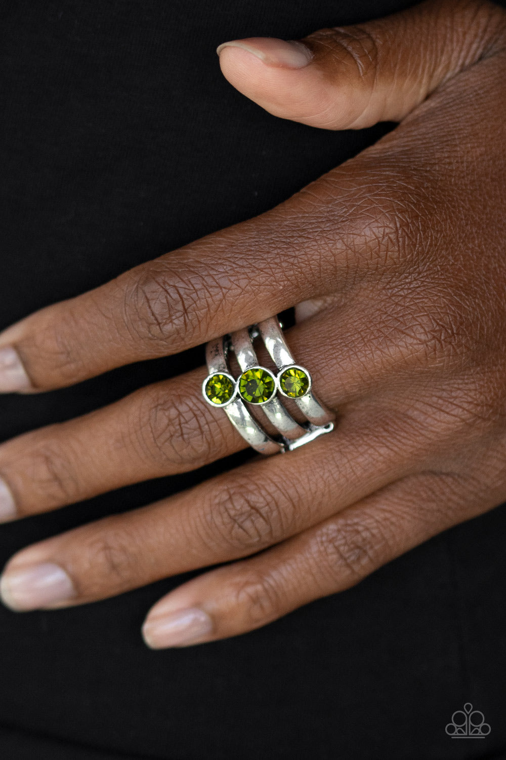 Paparazzi Rings - Triple The Twinkle - Green
