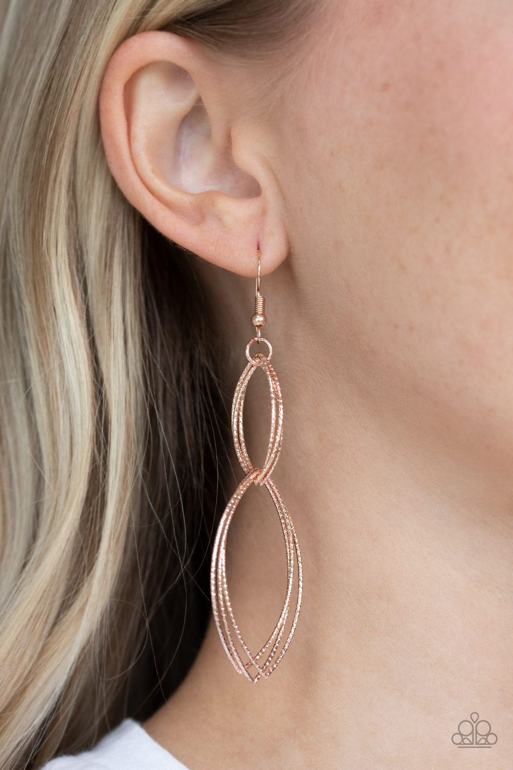 Paparazzi Earrings - Endless Echo - Rose Gold