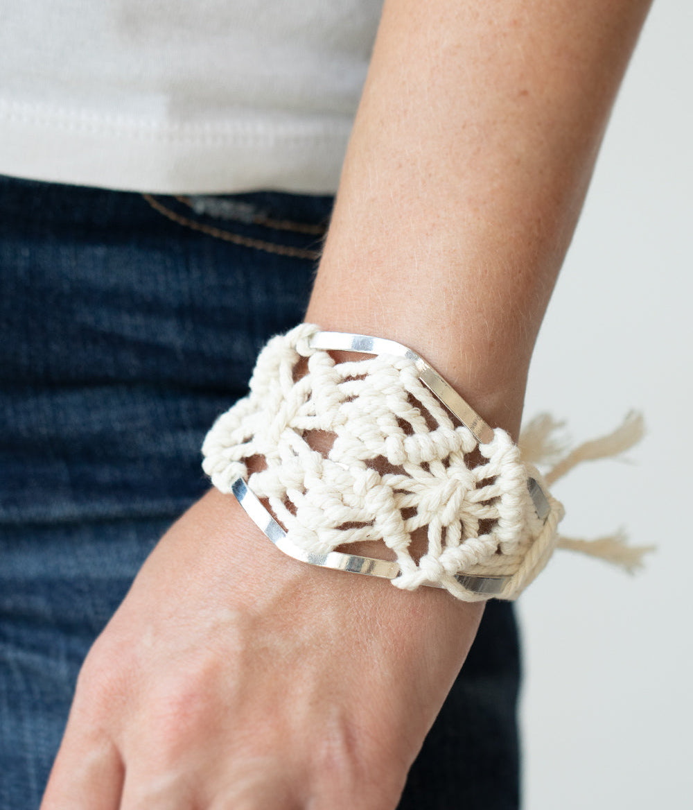 Paparazzi Bracelets - Macrame Mode - White