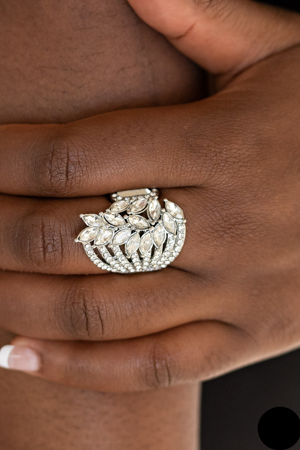 Paparazzi Rings - Clear - Cut Cascade - White