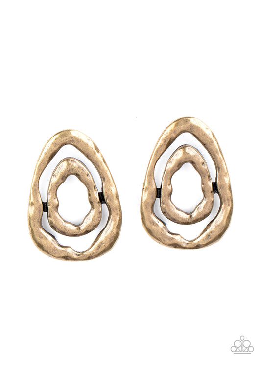 Paparazzi Earrings - Ancient Ruins - Brass