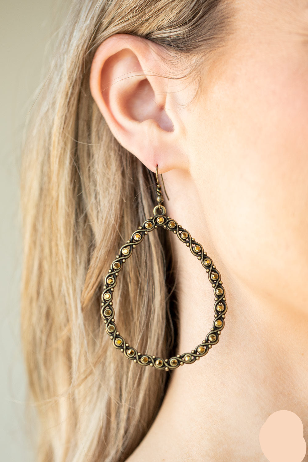 Paparazzi Earrings - Galaxy Gardens - Brass