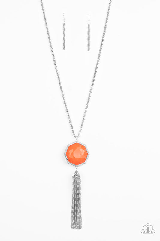 Paparazzi Necklaces - Prismatically Polygon - Orange