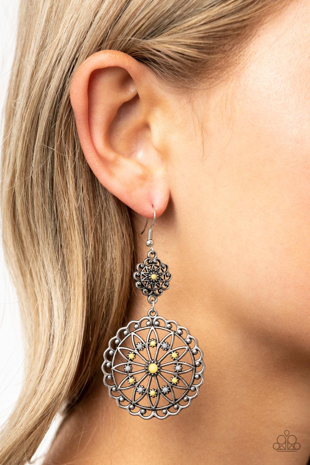 Paparazzi Earrings - Beaded Brilliance - Yellow