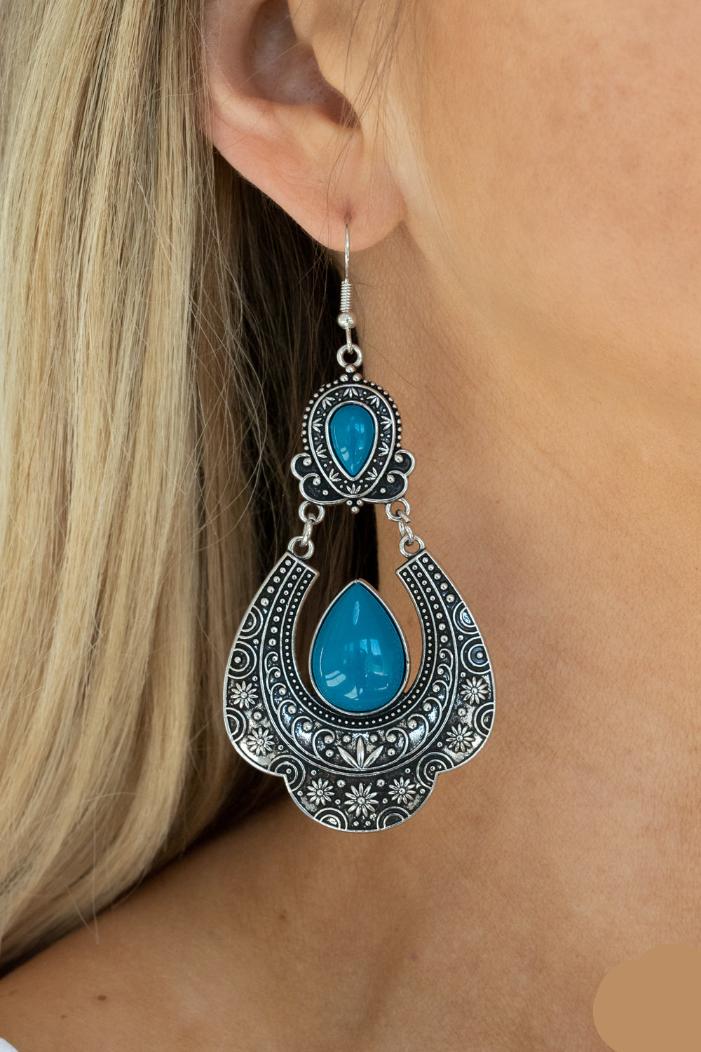 Paparazzi Earrings - Rise and Roam - Blue - E1395