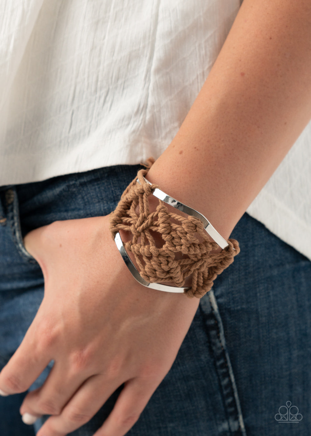 Paparazzi Bracelets - Macrame Mode - Brown Cuff