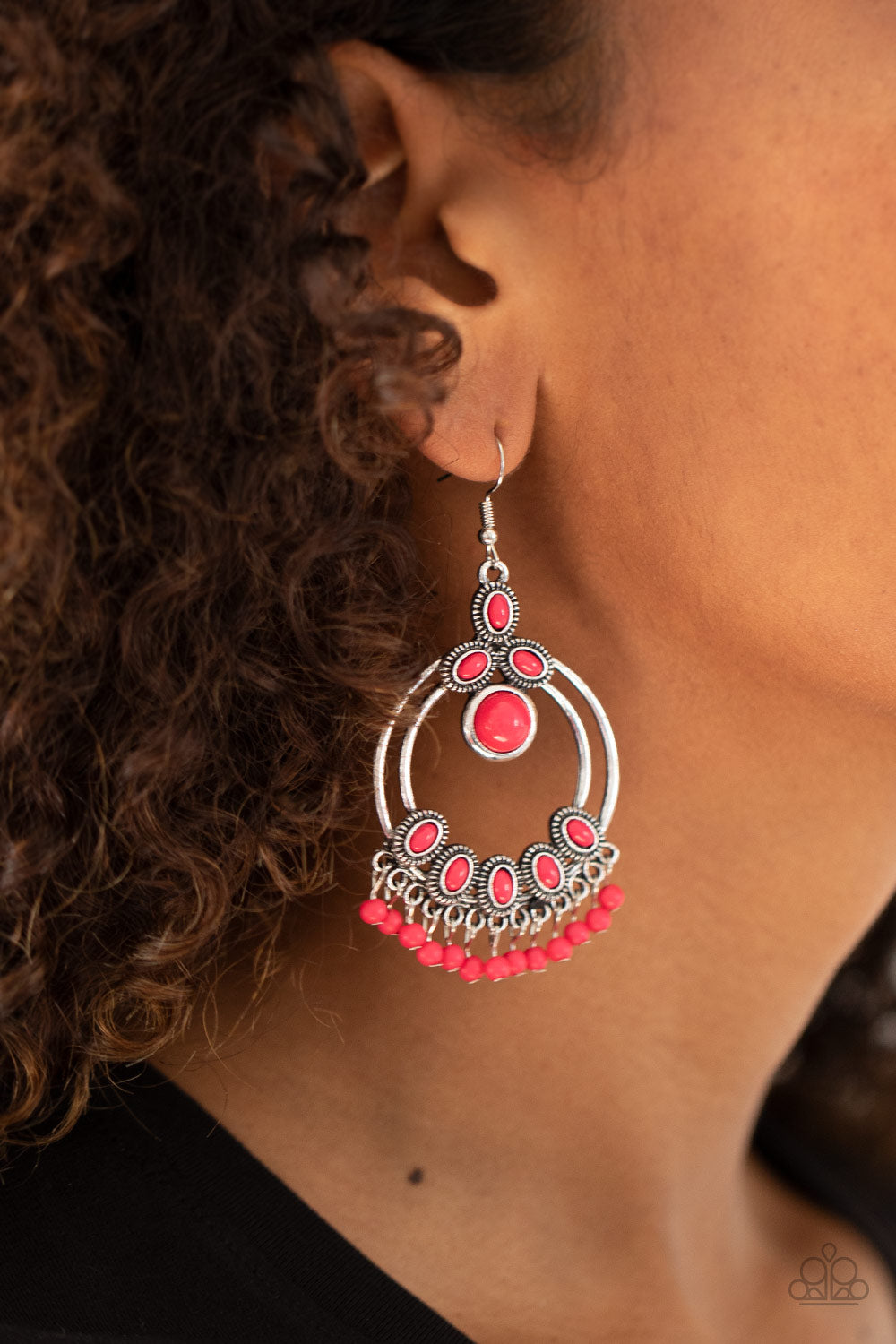 Paparazzi Earrings - Palm Breeze - Pink