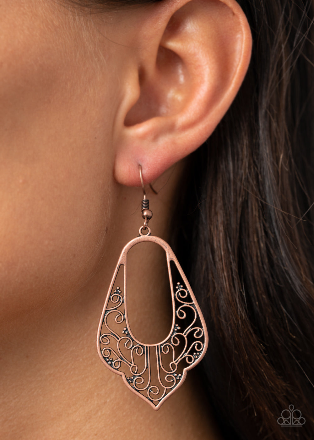 Paparazzi Earrings - Grapevine Glamour - Copper