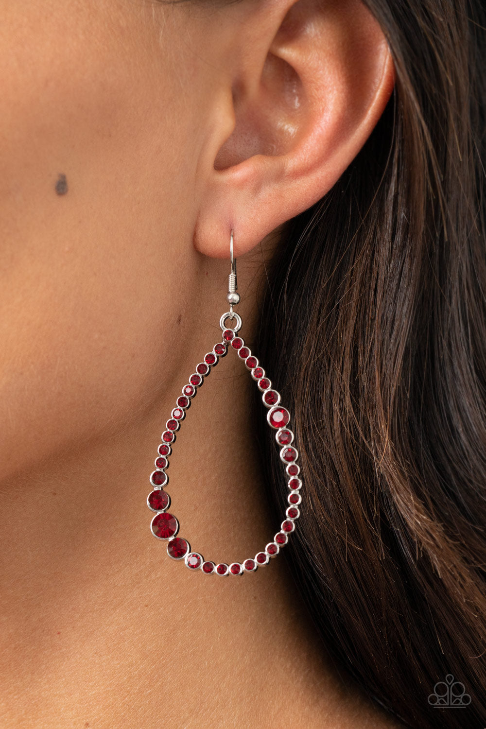 Paparazzi Earrings - Diva Dimension - Red