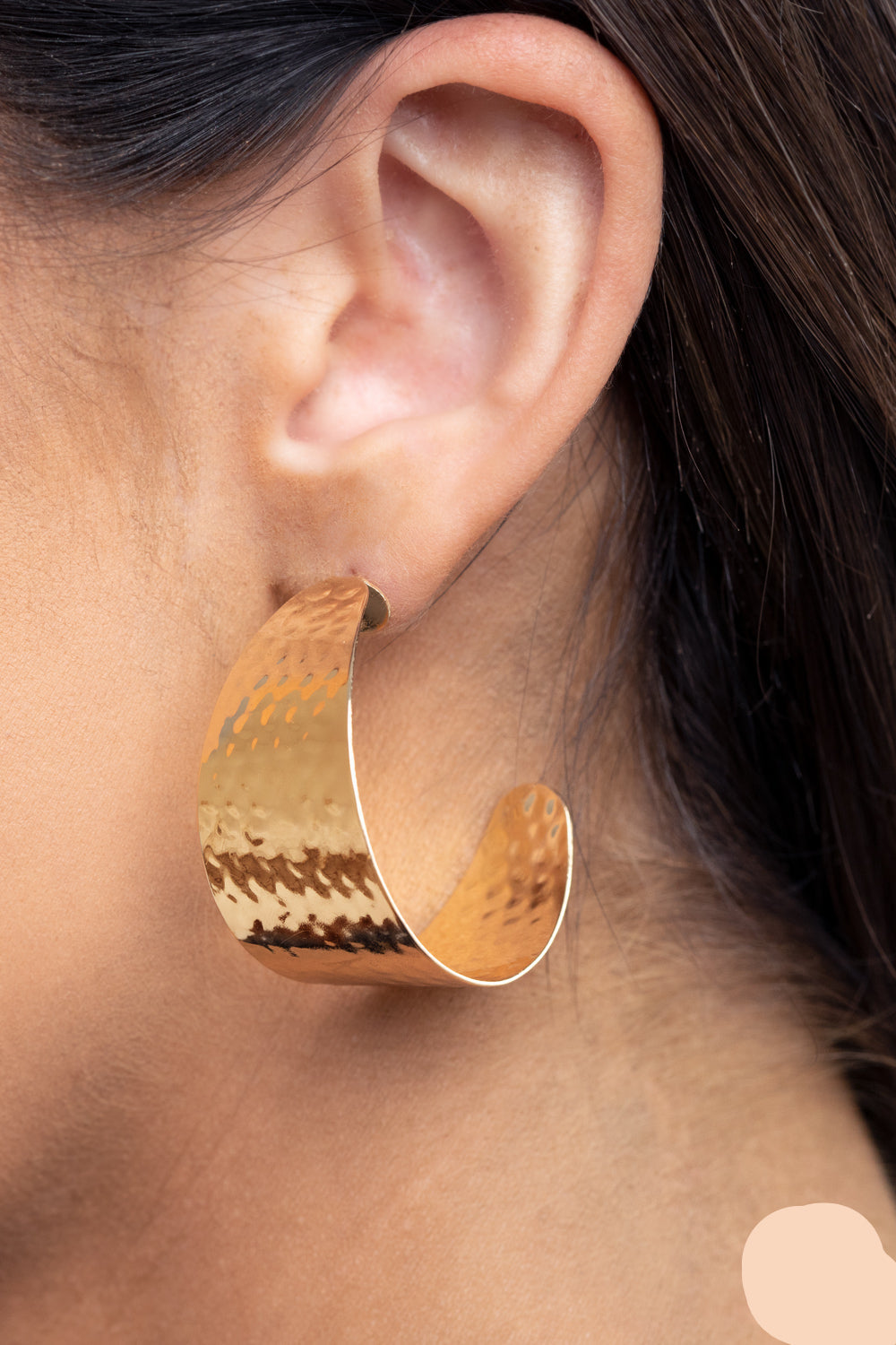 Paparazzi Earrings - Flatten The Curve - Gold hoop - E957