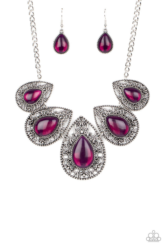 Paparazzi Necklaces - Opal Auras - Purple
