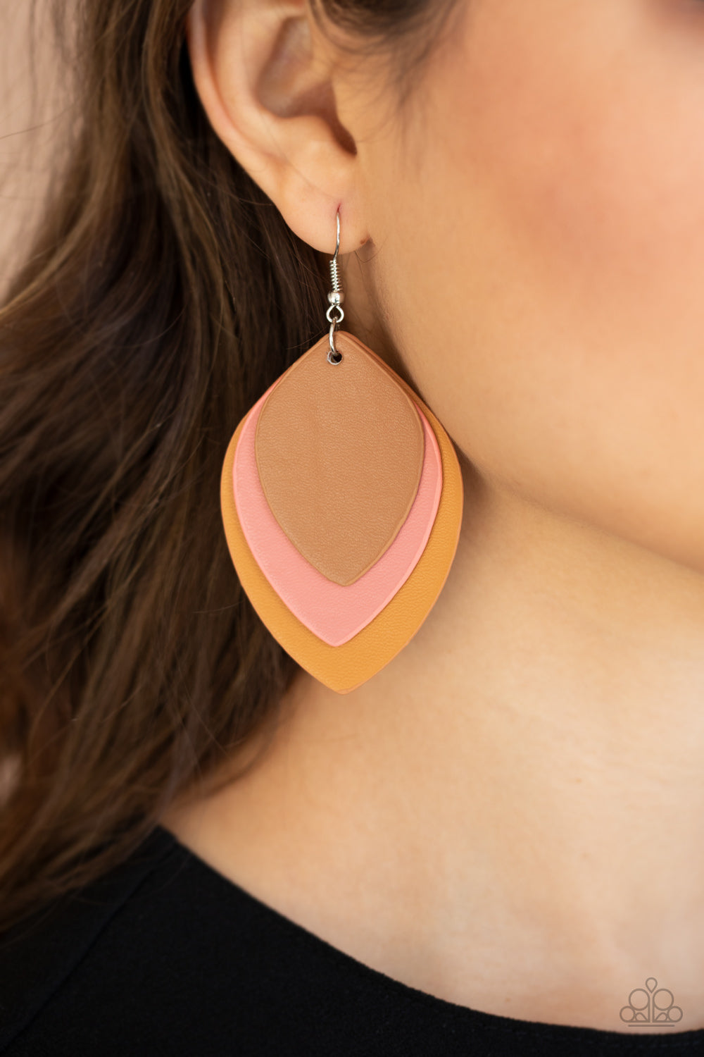 Paparazzi Earrings - Light as a LEATHER - Multi