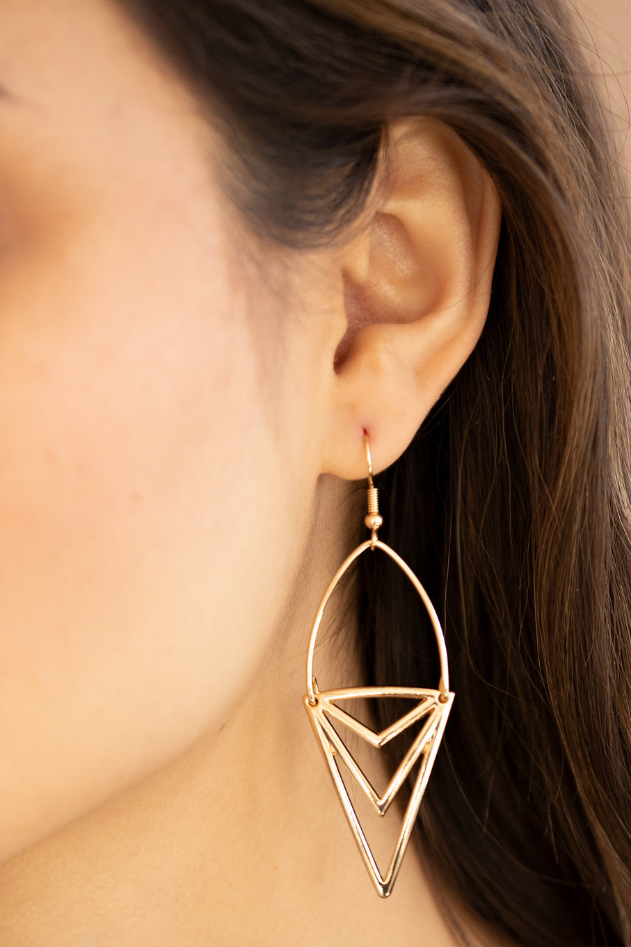 Paparazzi Earrings - Proceed With Caution - Gold
