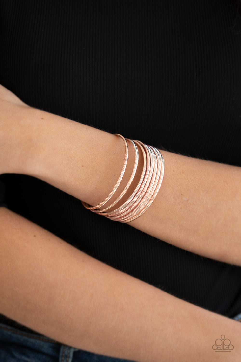 Paparazzi Bracelets - Now Watch Me Stack - Rose Gold Cuff