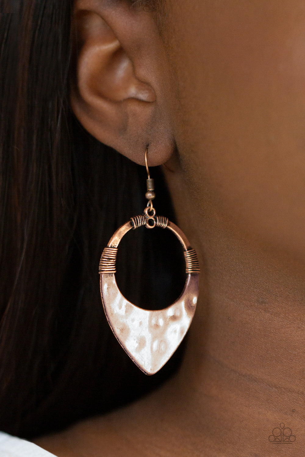Paparazzi Earrings - Instinctively Industrial - Copper