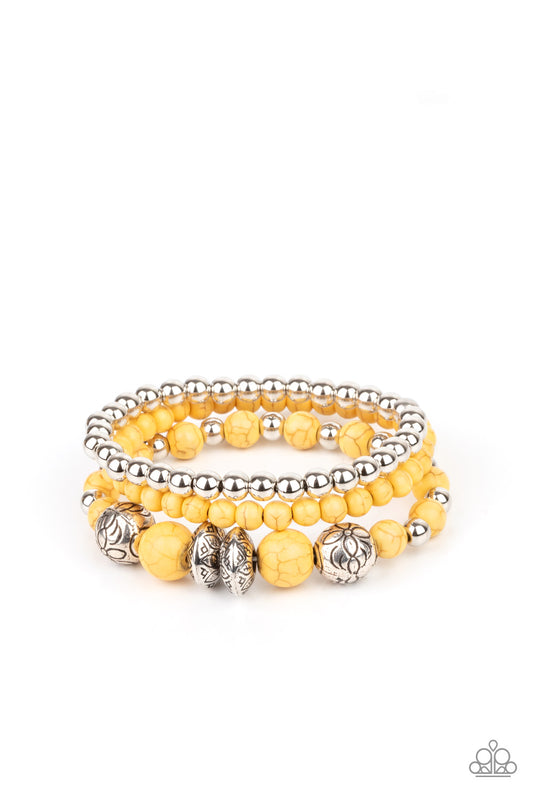 Paparazzi Bracelets - Desert Blossom - Yellow