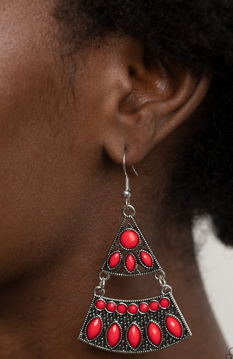 Paparazzi Earrings - Desert Fiesta - Red