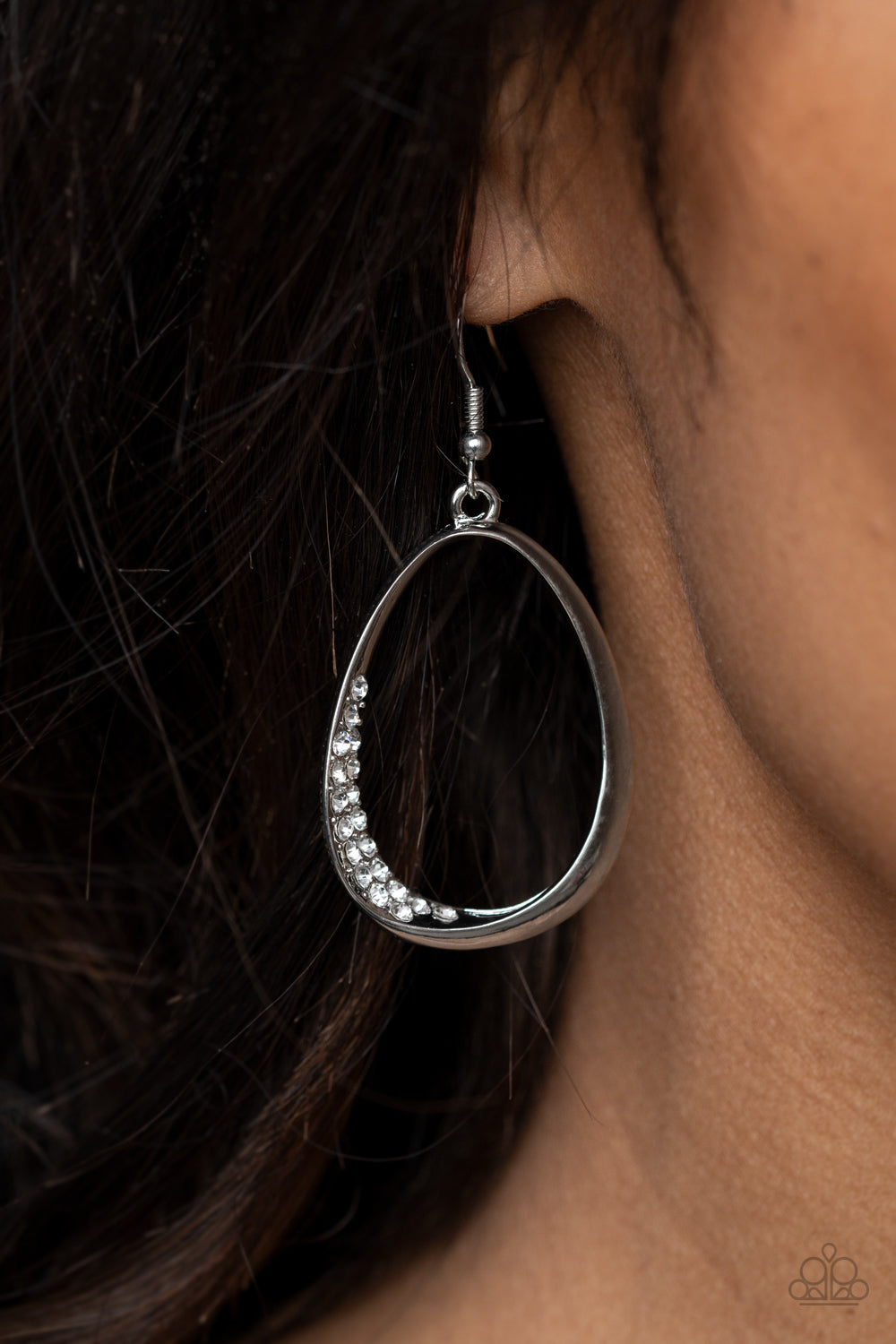 Paparazzi Earrings - Fiercely Flauntable - White