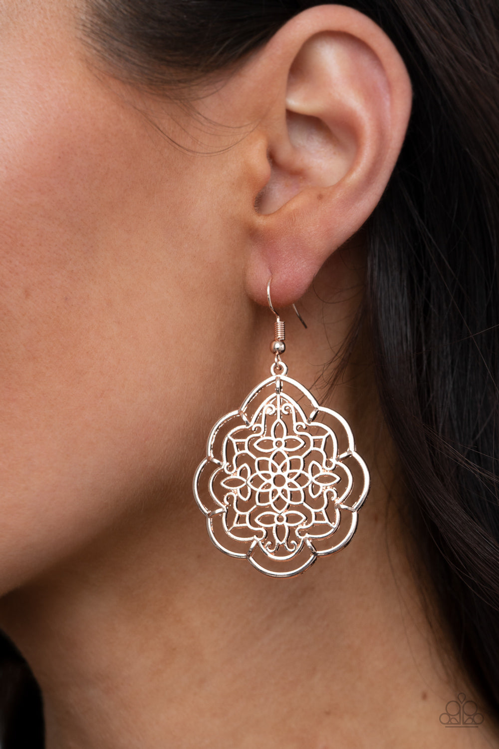 Paparazzi Earrings - Tour de Taj Mahal - Rose Gold
