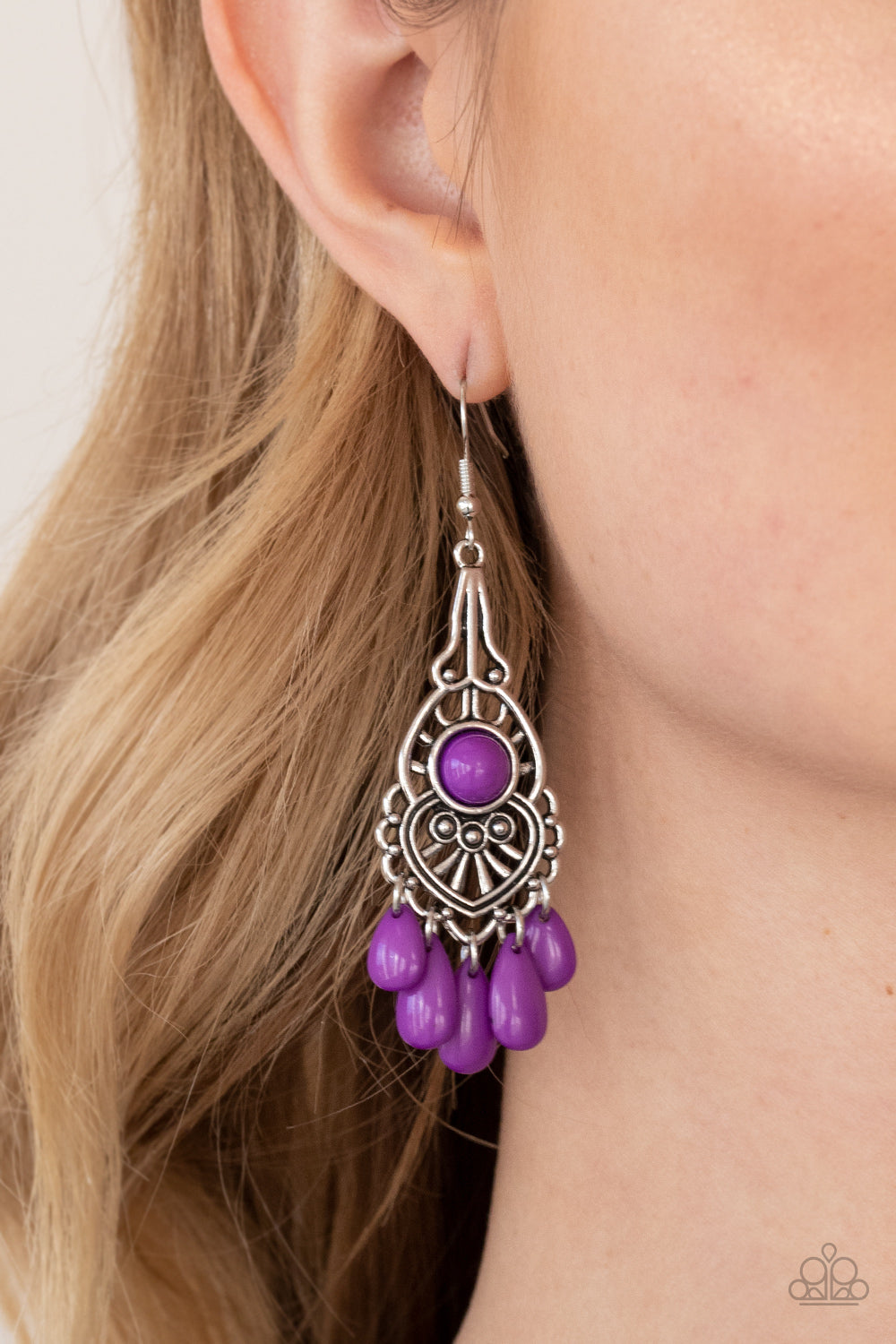 Paparazzi Earrings - Fruity Tropics - Purple