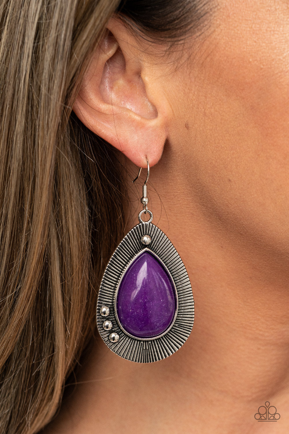 Paparazzi Earrings - Western Fantasy - Purple