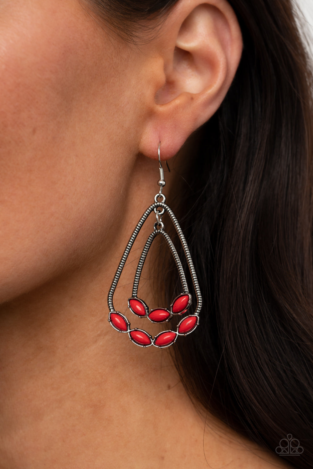 Paparazzi Earrings - Summer Staycation - Red