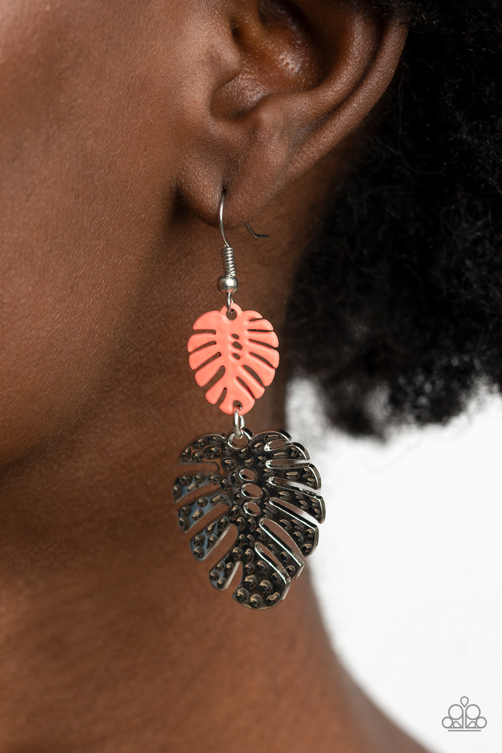 Paparazzi Earrings - Palm Tree Cabana - Orange