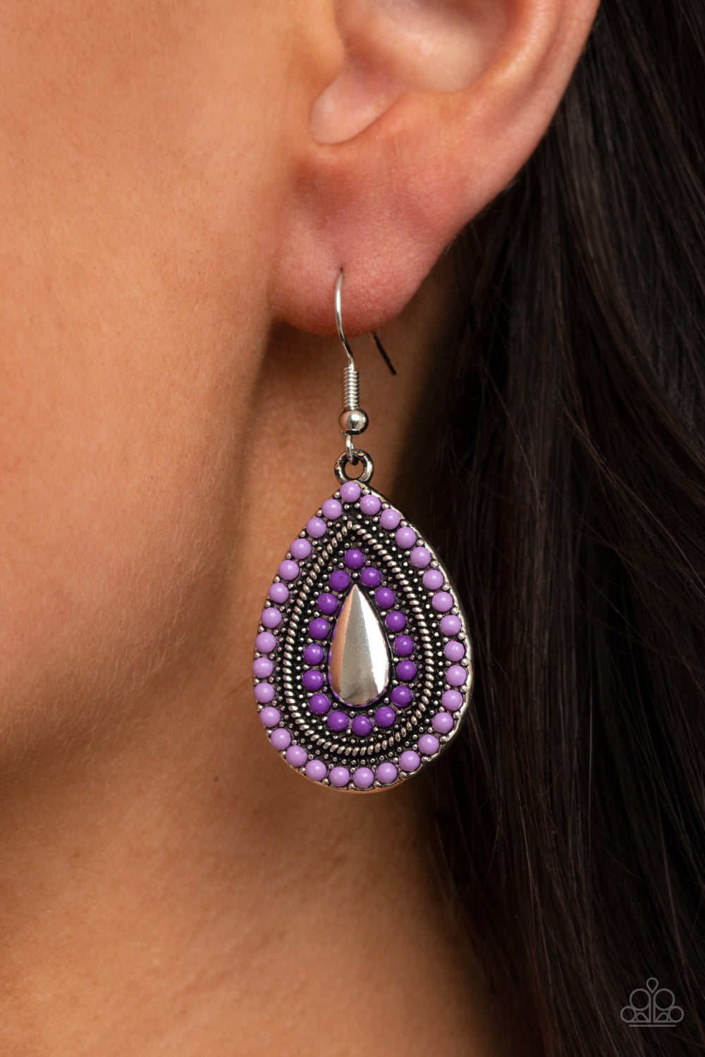Paparazzi Earrings - Beaded Bonanza - Purple