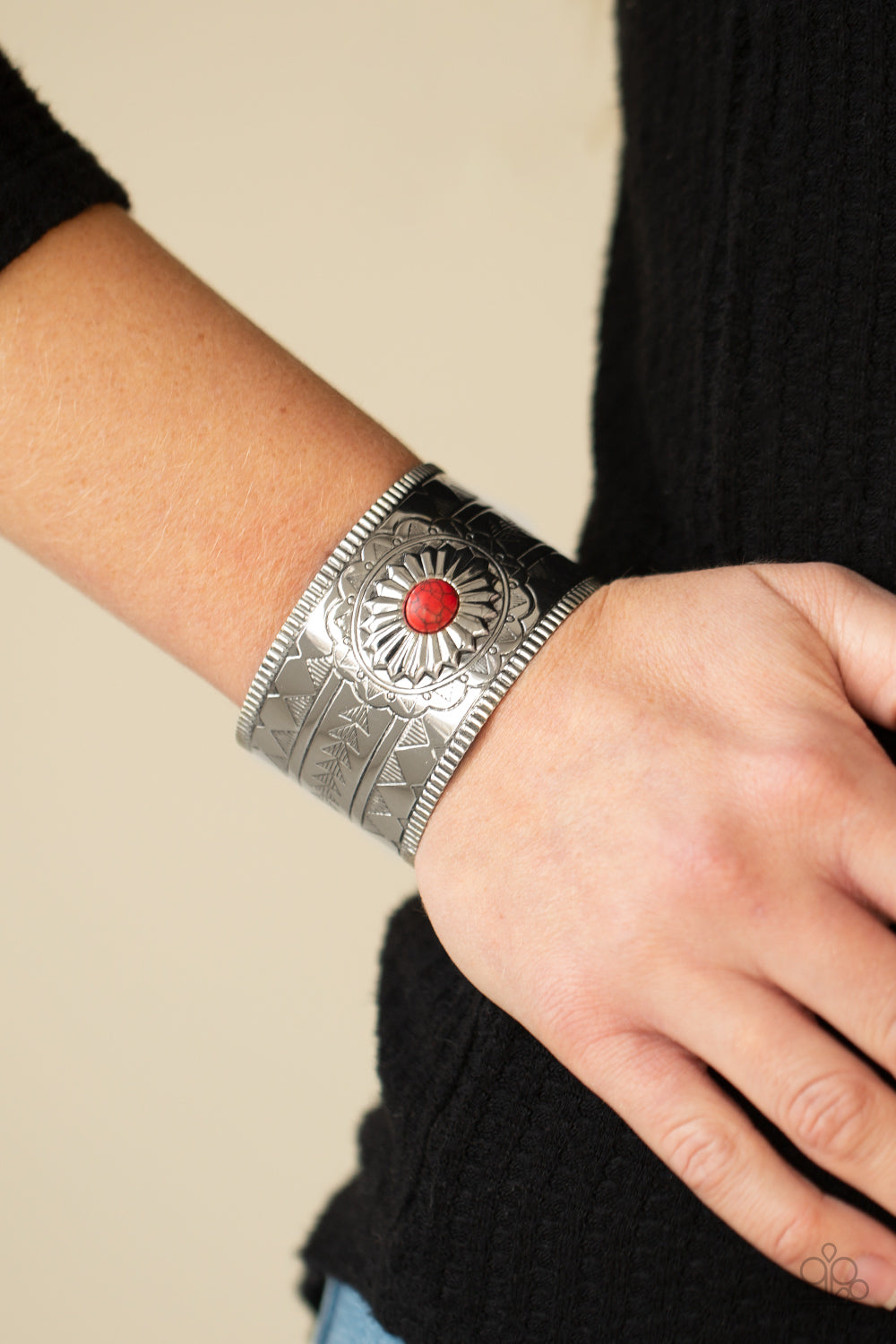 Paparazzi Bracelets - Aztec Artisan - Red Cuff