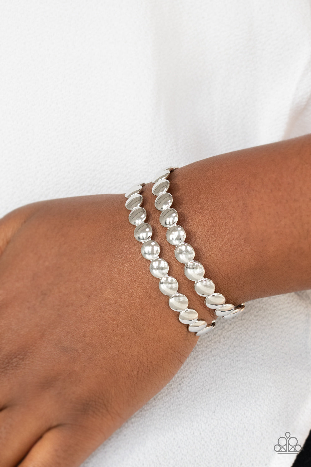Paparazzi Bracelets - On The Spot Shimmer - Silver