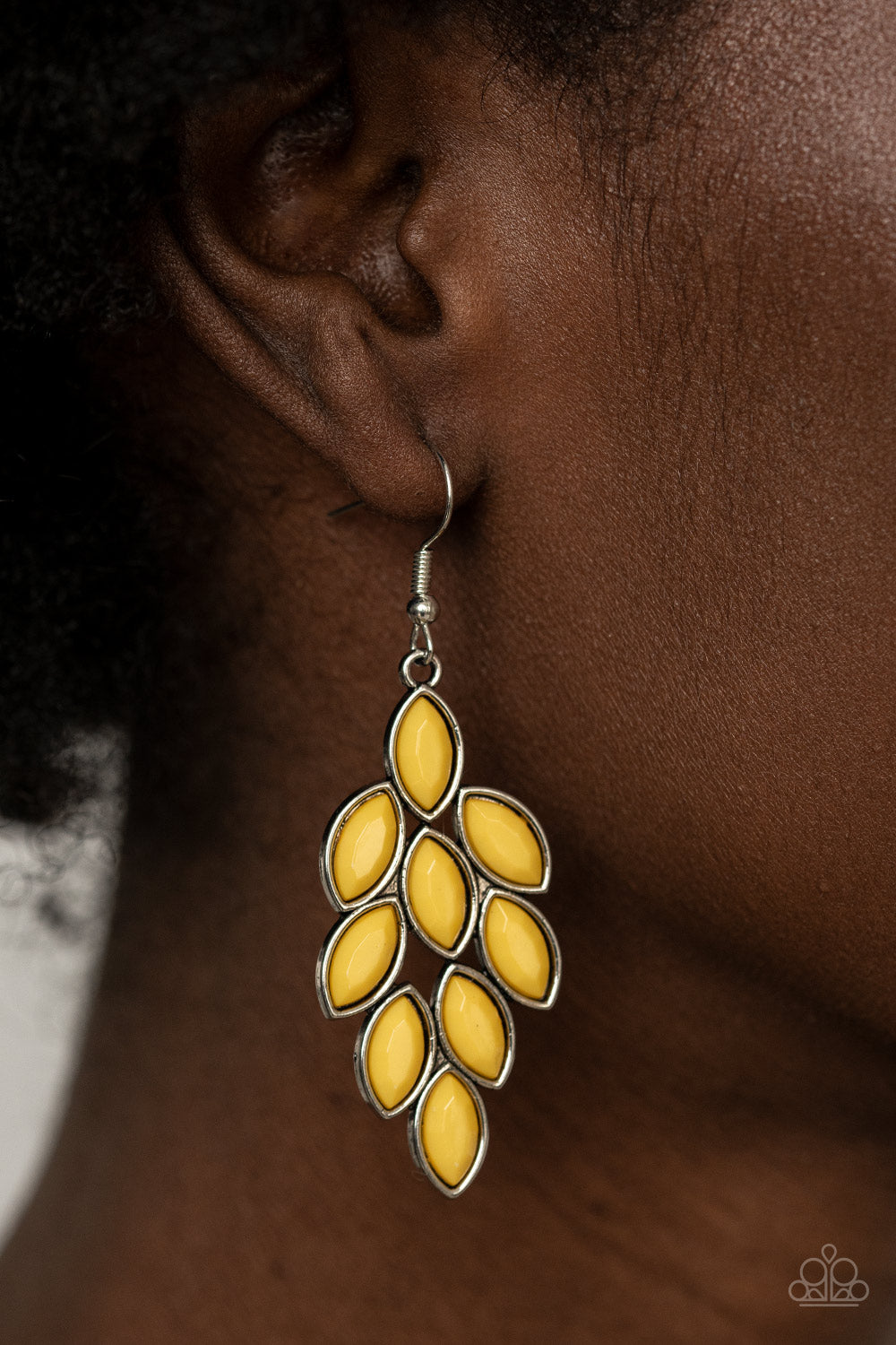 Paparazzi Earrings - Flamboyant Foliage - Yellow