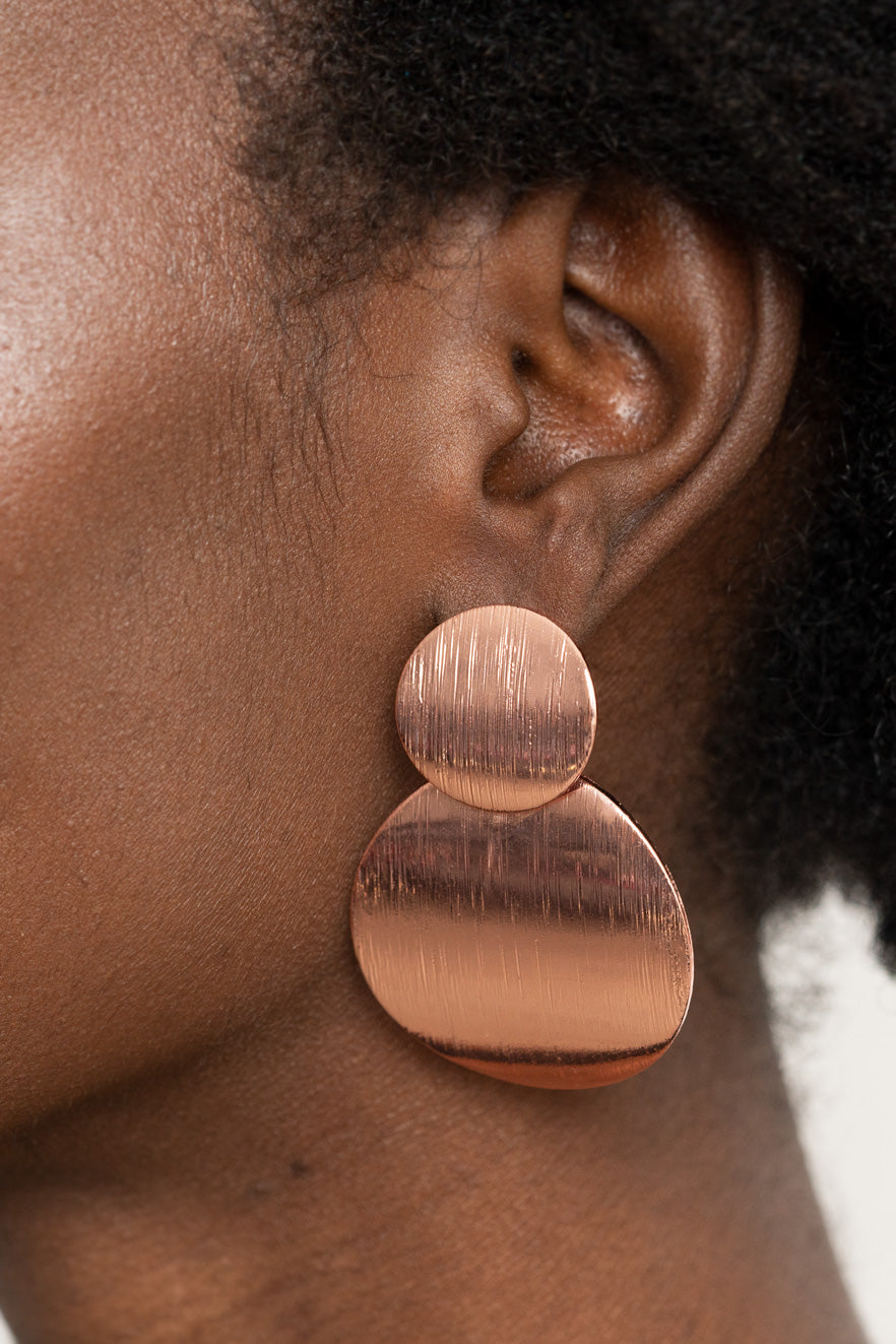 Paparazzi Earrings - Here Today, Gong Tomorrow - Copper