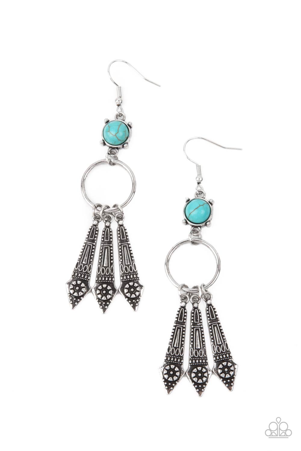 Blue tassel hot sale earrings paparazzi