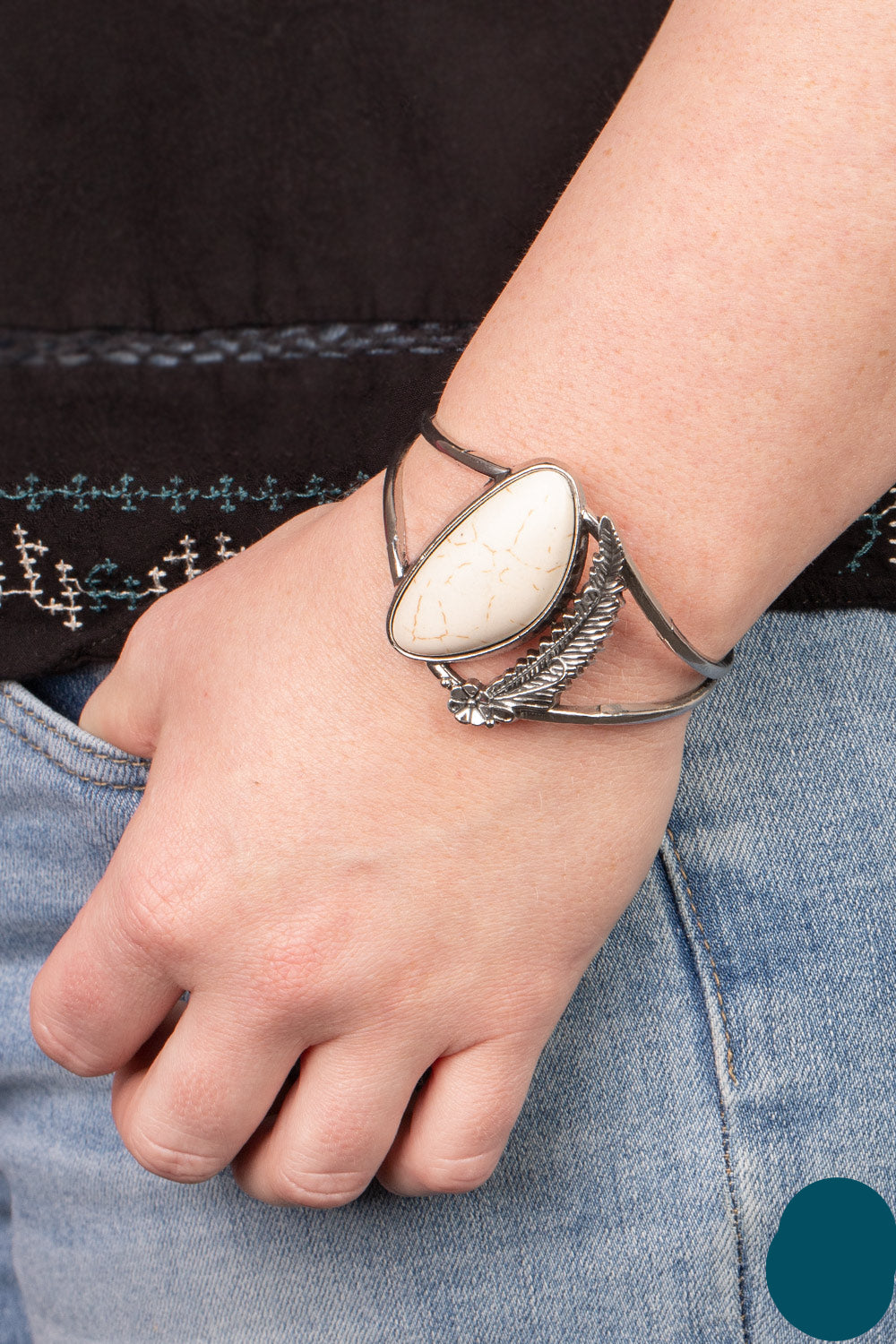 Paparazzi Bracelets - Out In The Wild - White Cuff