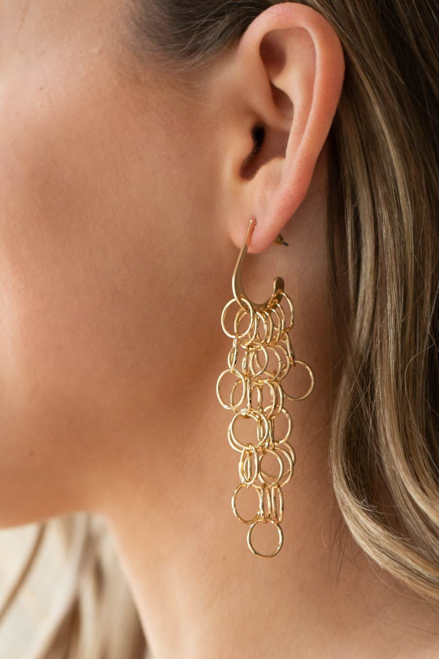 Paparazzi Earrings - Long Live The Rebels - Gold