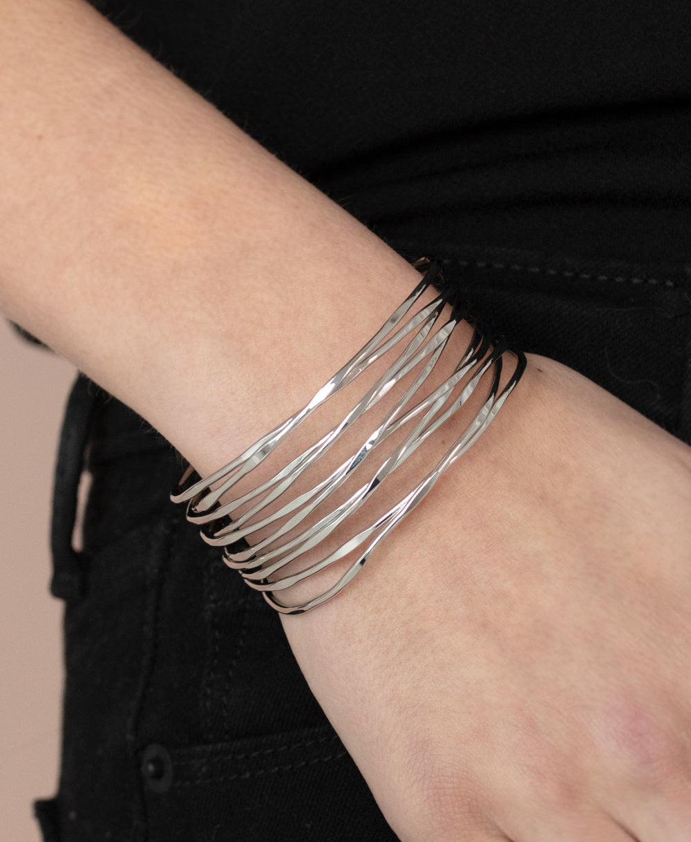 Paparazzi Bracelets - Nerves of Steel - Silver Cuff