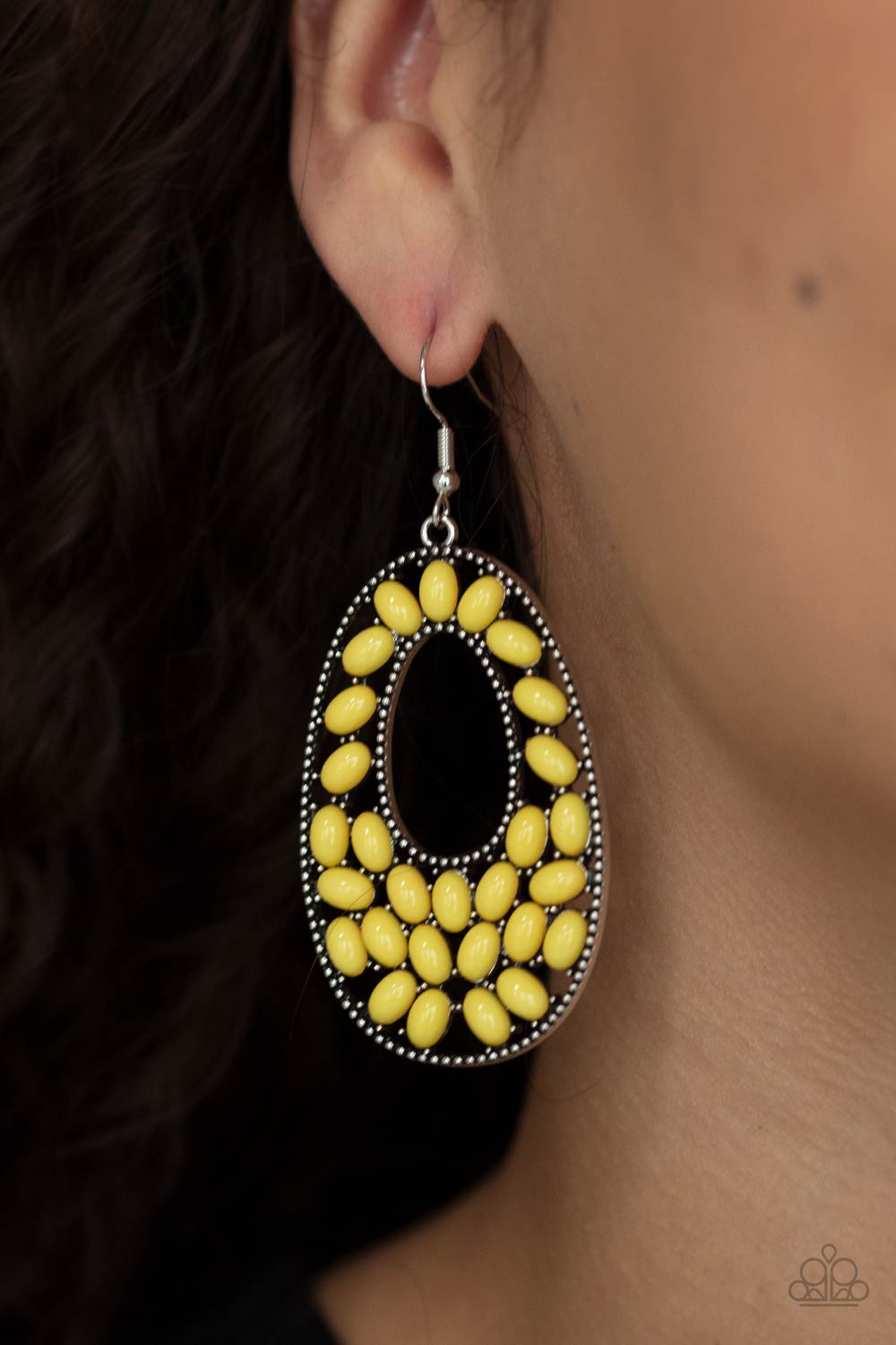 Paparazzi Earrings - Beaded Shores - Yellow