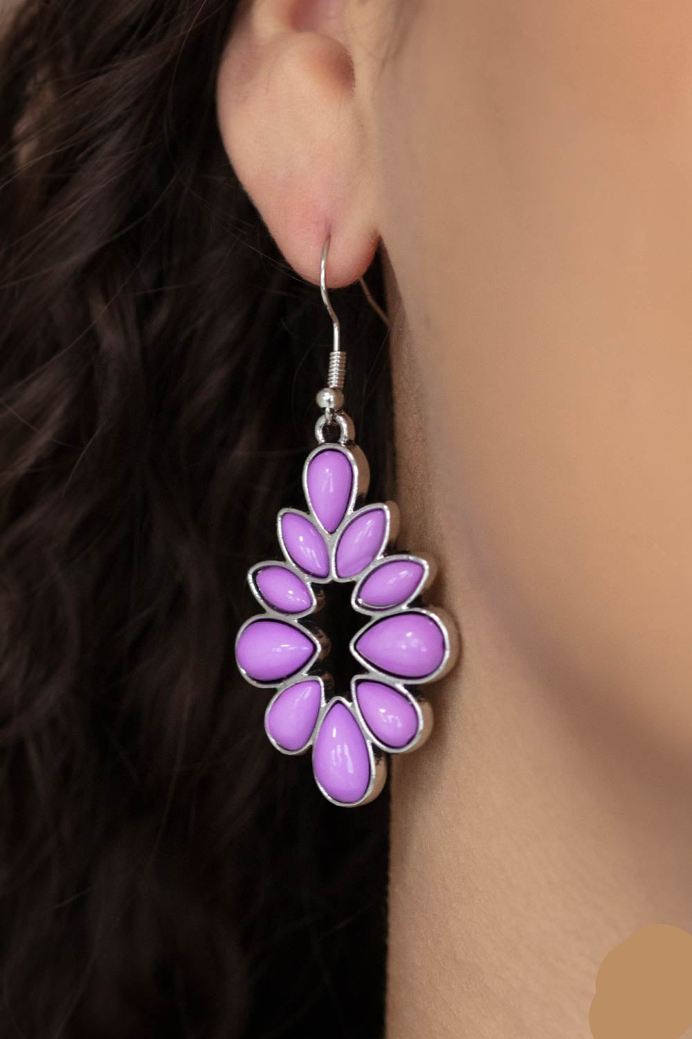 Paparazzi Earrings - Burst Into Teardrops - Purple